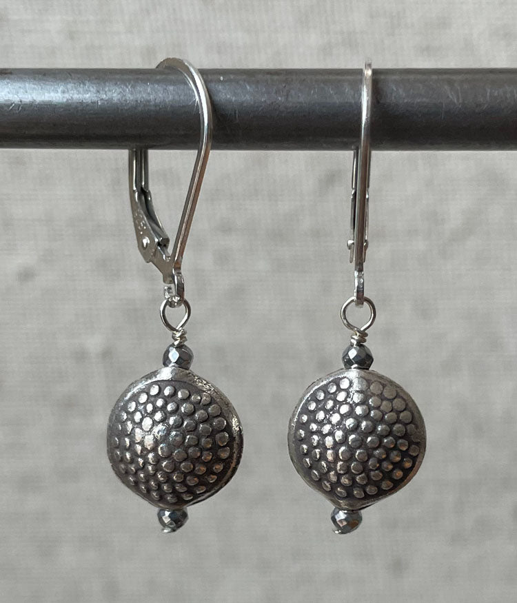 Textured Pebble Sterling Earrings