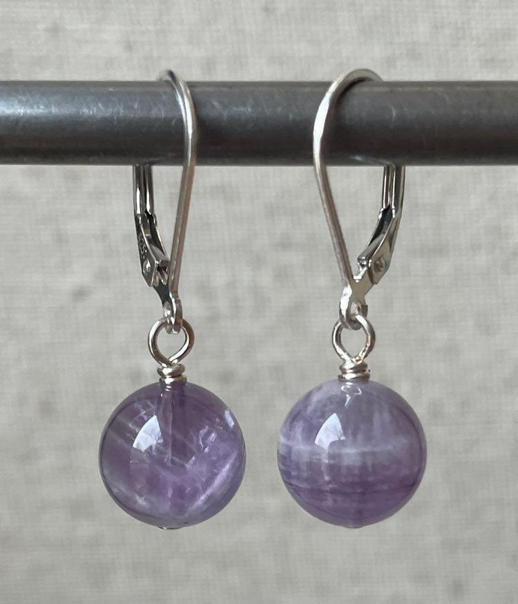 Amethyst Round Earrings