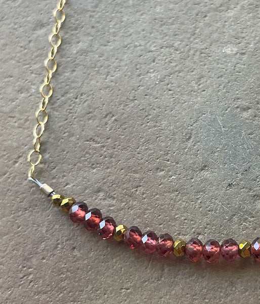 Garnet Bar Necklace
