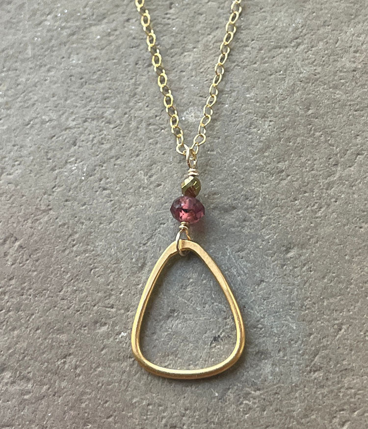 Garnet Triangle Necklace