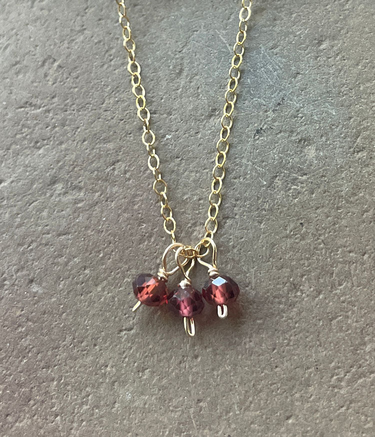 Trio Garnet Necklace