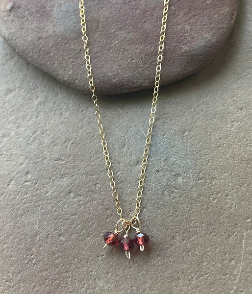 Trio Garnet Necklace