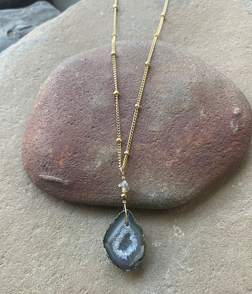 Crystal Ball Geode Necklace