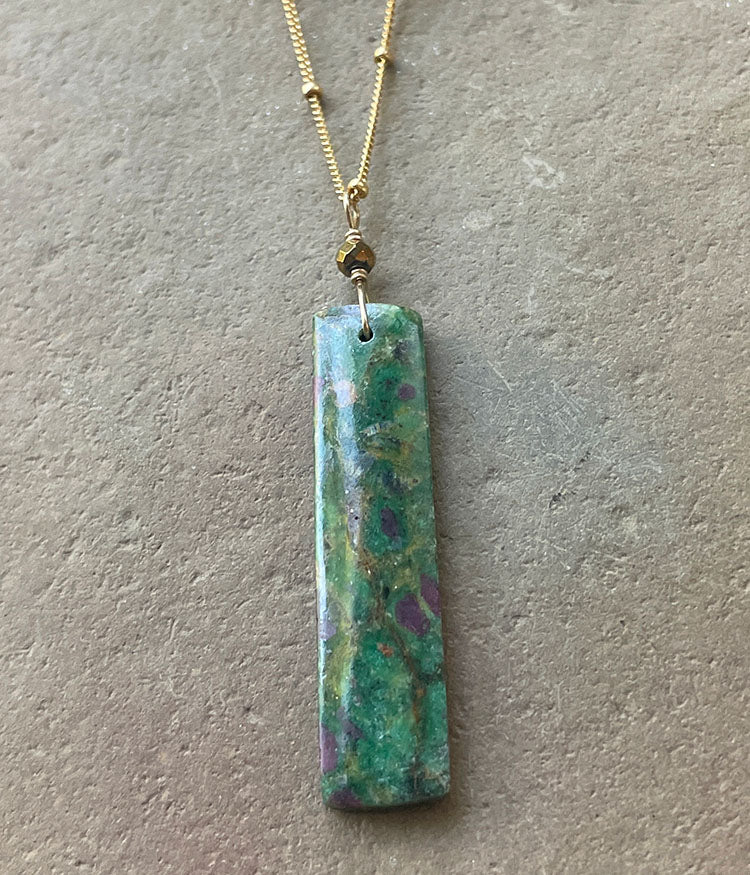 Emerald Green Impressionist Necklace