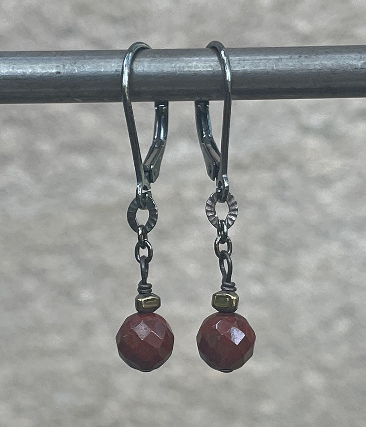 Red Japser Texture Earrings