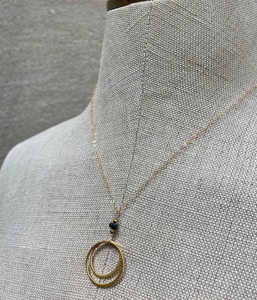 Double Circle Sapphire Necklace