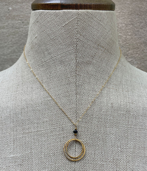 Double Circle Sapphire Necklace