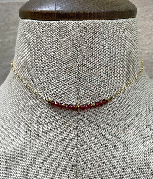 Garnet Bar Necklace
