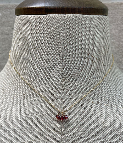 Trio Garnet Necklace