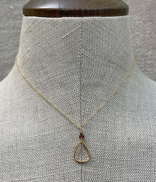 Garnet Triangle Necklace