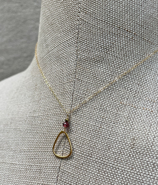 Garnet Triangle Necklace