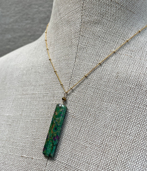 Emerald Green Impressionist Necklace