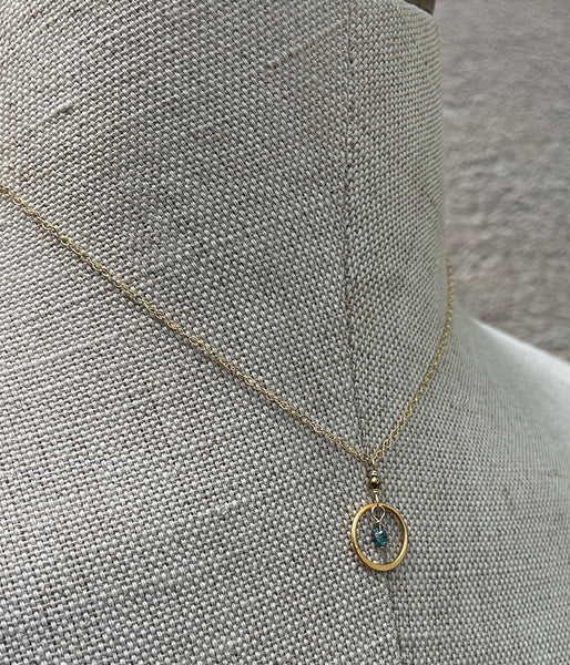 Raw Diamond Circle Necklace