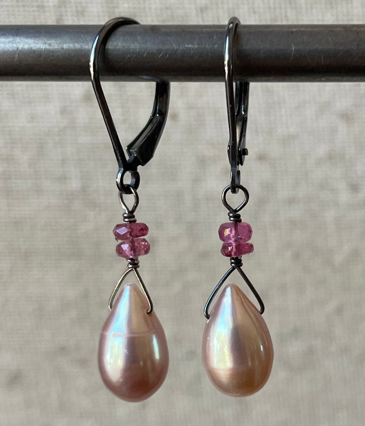 Natural Pink Pearl Earrings