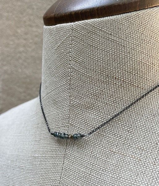 Green Sapphire Bar Necklace