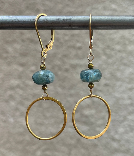 Aquamarine Circle Earrings