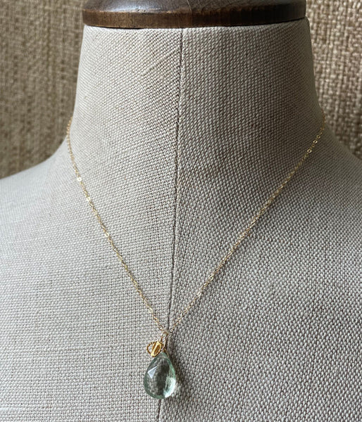 Green Amethyst Sidecar Necklace