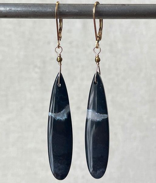 Midnight Blue Onyx Earrings