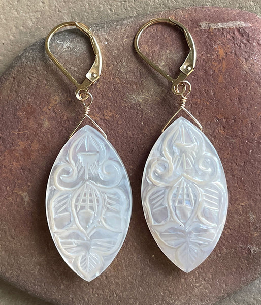 Mother of Pearl Petal Earrings