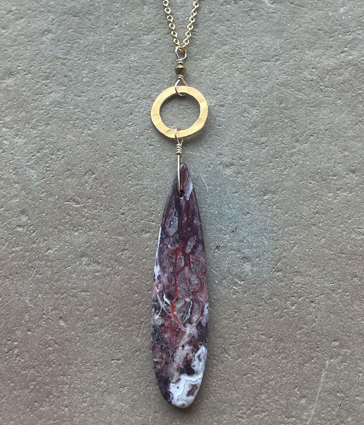 Laguna Lace Agate & Gold Necklace