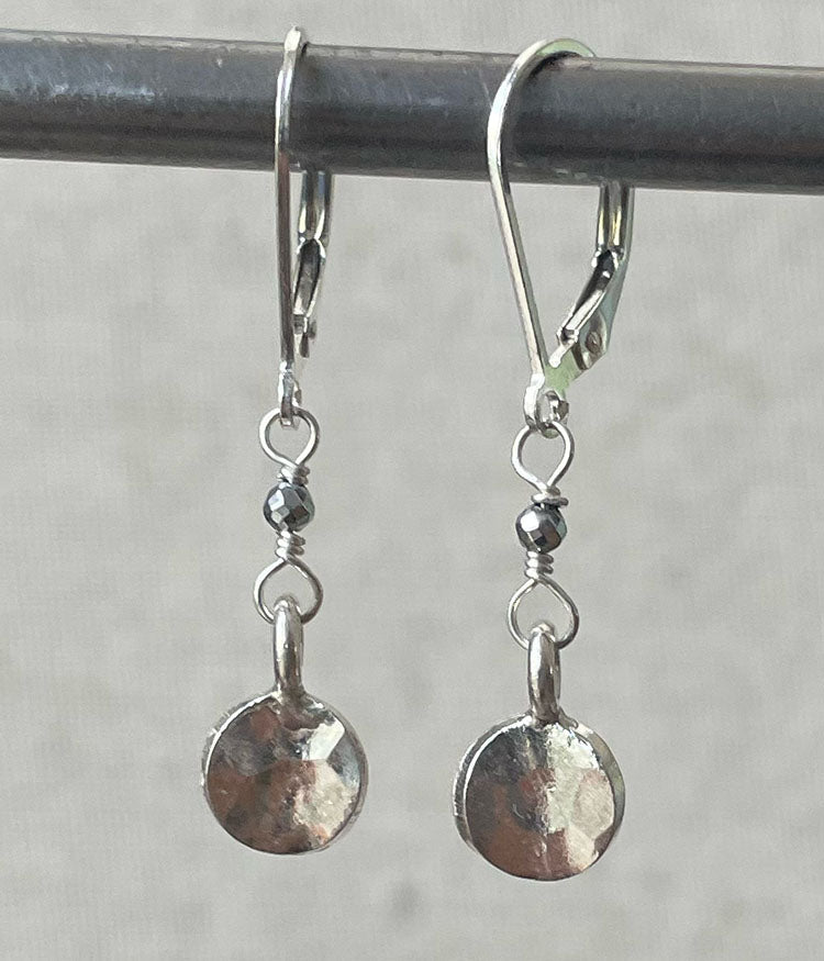 Fine Silver Hammered Earrings