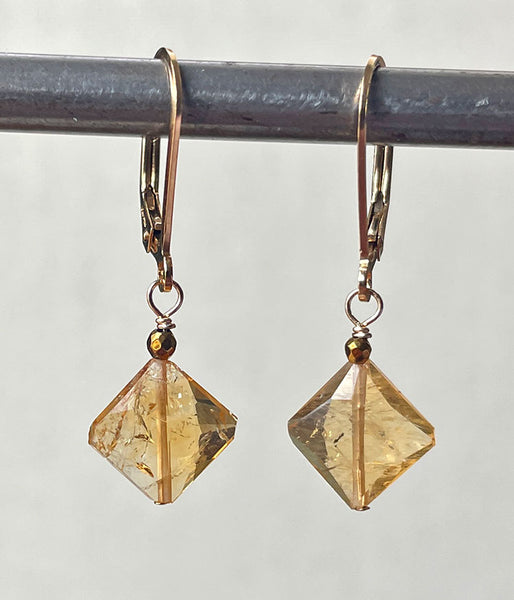 Simple Citrine Kite Earrings