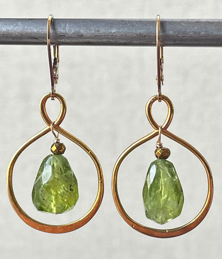 Rustic Peridot Earrings