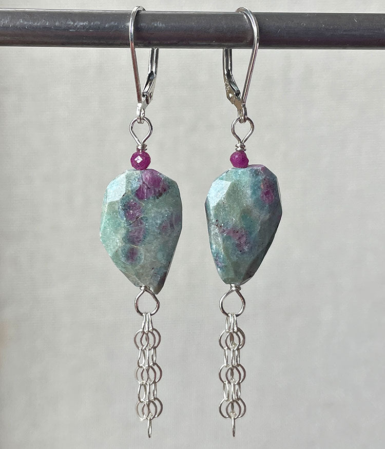 Fuchsite Fringe Earrings