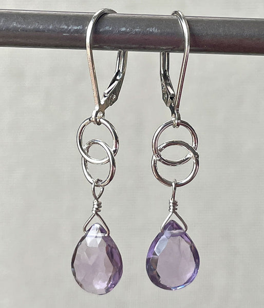 Amethyst Infinity Earrings