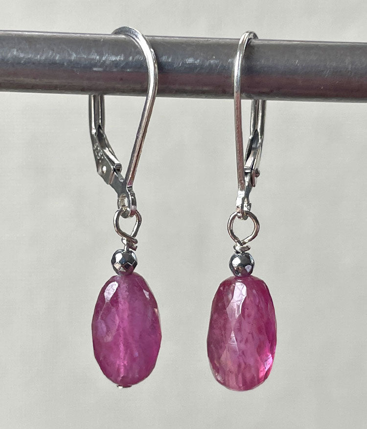 Pink Sapphire Nugget Earrings