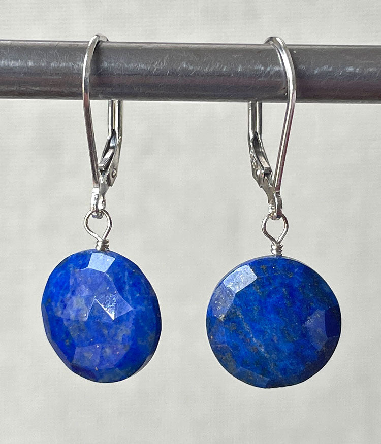 Lapis Coin Earrings