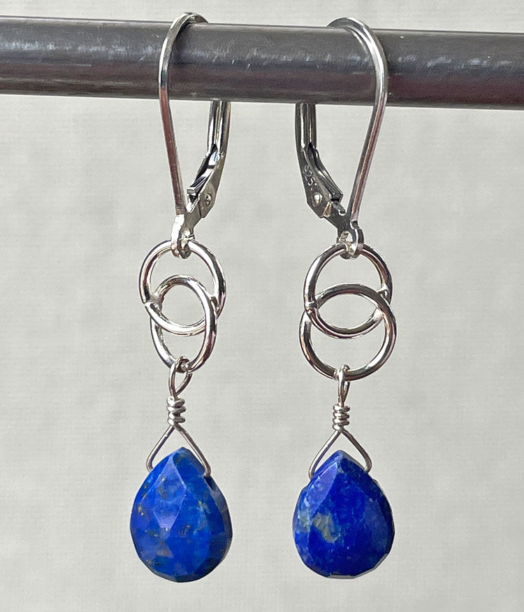 Lapis Infinity Earrings