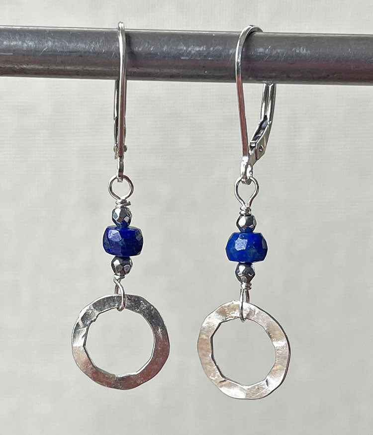 Hammered Lapis Earrings