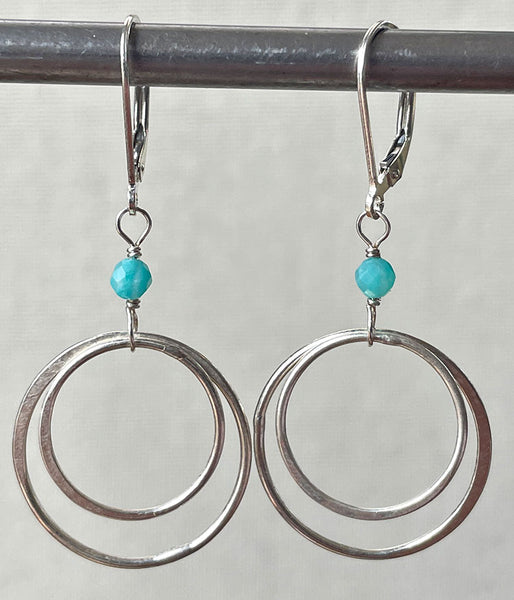 Amazonite Double Circle Earrings