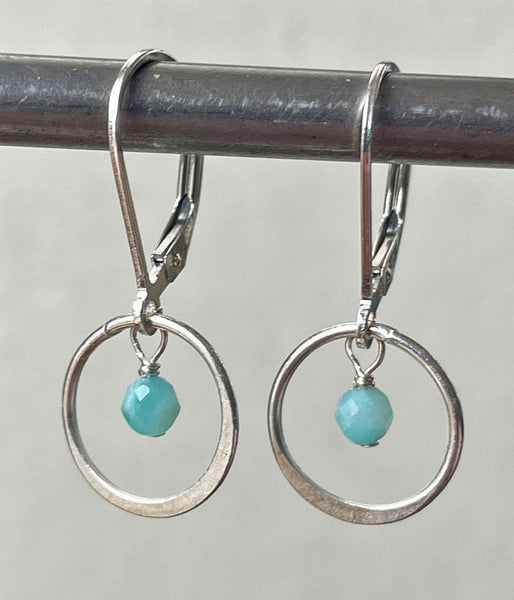 Amazonite Circle Earrings