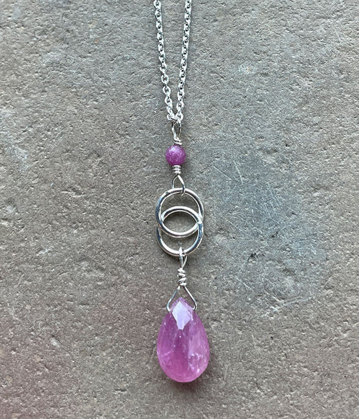 Pink Sapphire Infinity Necklace
