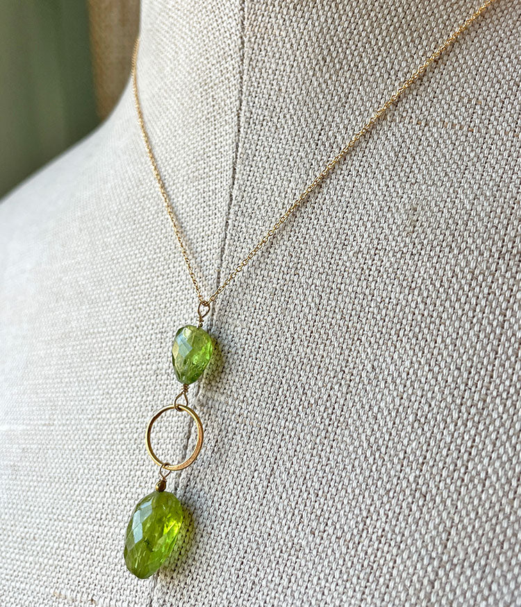 Peridot Stacking Stones  Necklace