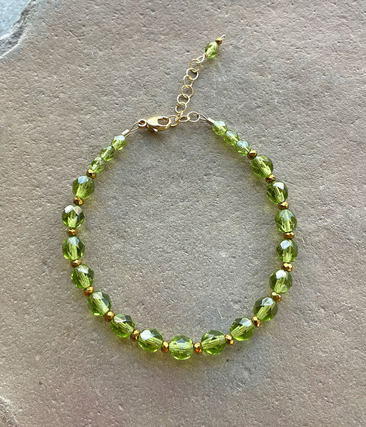 Beaded Spring Green Bracelet