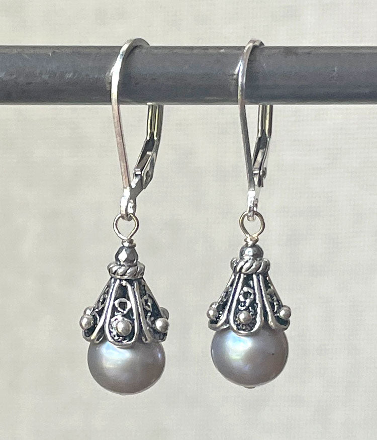 Char Filigree Earrings (pewter)