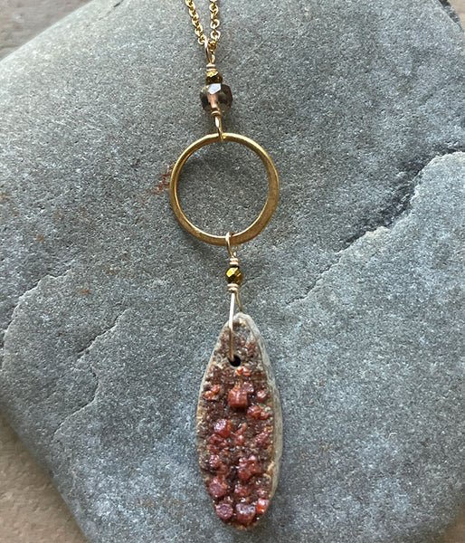 Garnet Druzy Necklace
