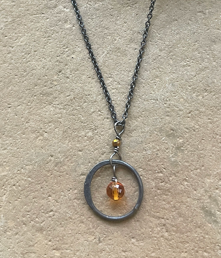 Citrine Circle Necklace