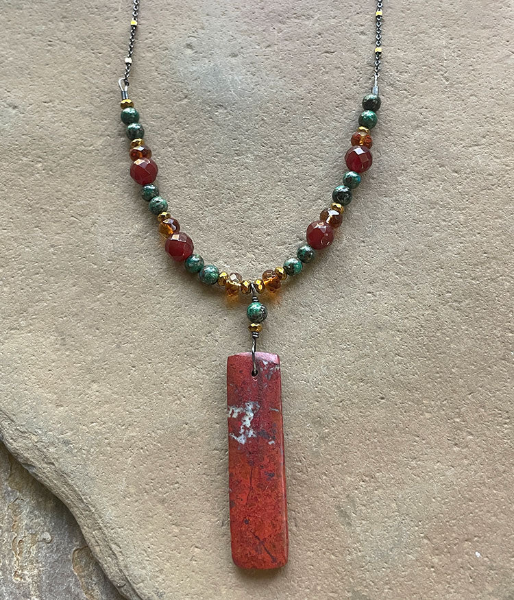 Beaded Cuprite Necklace