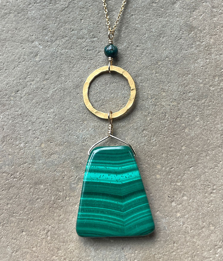 Geometric Malachite Necklace