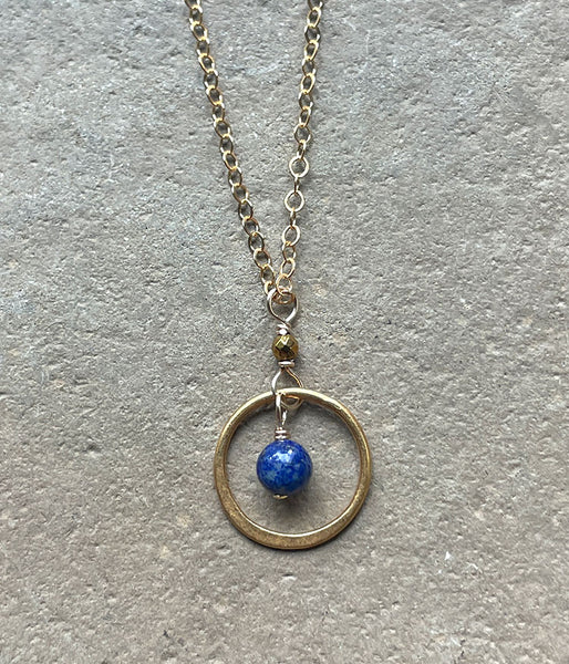 Lapis Circle Necklace