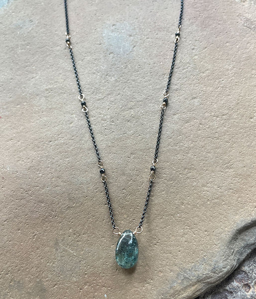Kyanite Beaded Chain Necklace