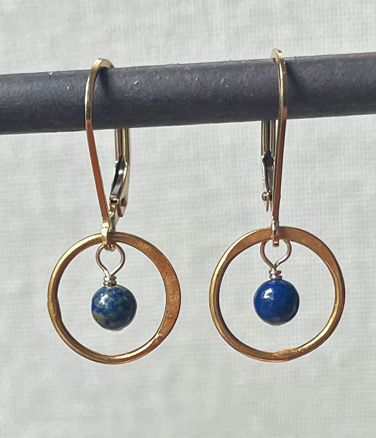 Lapis Circle Earrings