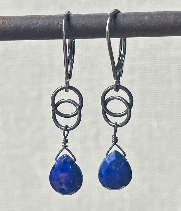 Lapis Infinity Earrings