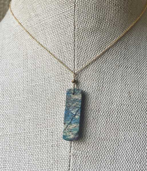 Lightning Azurite Drop Necklace