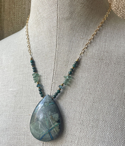Lightning Azurite Statement Necklace