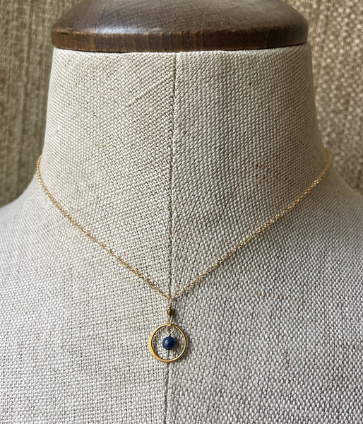 Lapis Circle Necklace